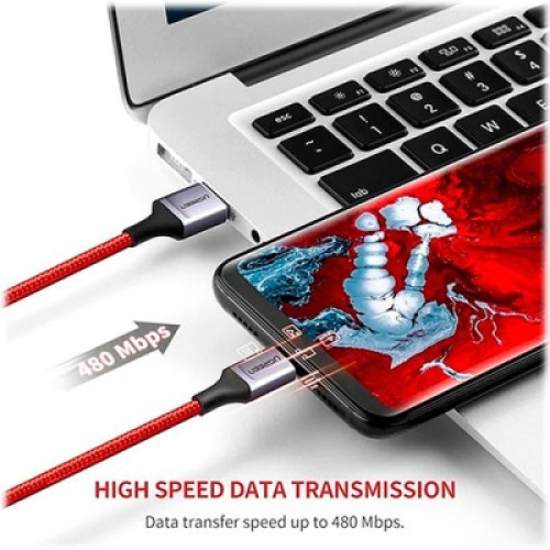 Дата кабель USB 2.0 AM to USB-C 1.0m 6A US505 red Ugreen (20527)