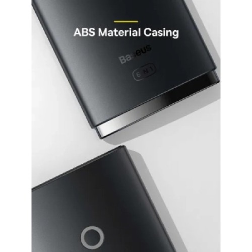 Концентратор Baseus USB-C 6-in-1 HDMI + 2xUSB 3.0 + USB-C + SD/TF black (WKQX050001)