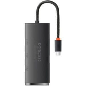Концентратор Baseus USB-C to 4xUSB 3.0 0.25m black (WKQX030301)