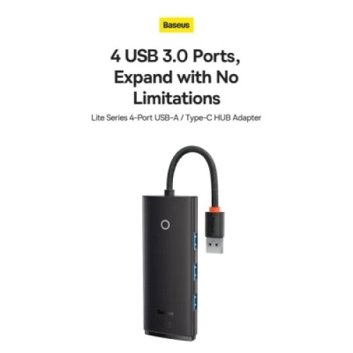 Концентратор Baseus USB-C to 4xUSB 3.0 1.0m black (WKQX030401) Концентратор Baseus USB-C to 4xUSB 3.0 1.0m black (WKQX030401)