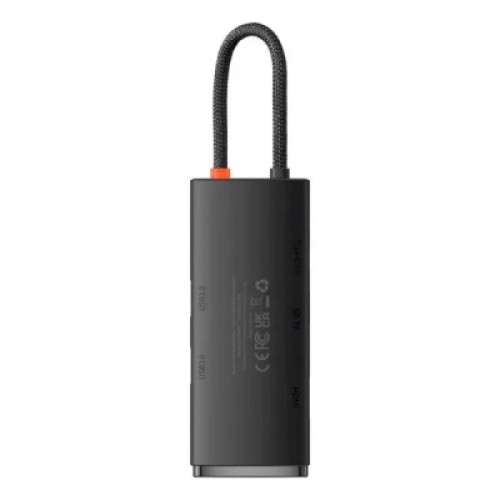 Концентратор Baseus USB-C 6-in-1 HDMI + 2xUSB 3.0 + PD + SD/TF black (WKQX050101) Концентратор Baseus USB-C 6-in-1 HDMI + 2xUSB 3.0 + PD + SD/TF black (WKQX050101)