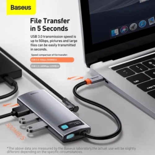 Концентратор Baseus USB-C 6-in-1 (CAHUB-CW0G) Концентратор Baseus USB-C 6-in-1 (CAHUB-CW0G)