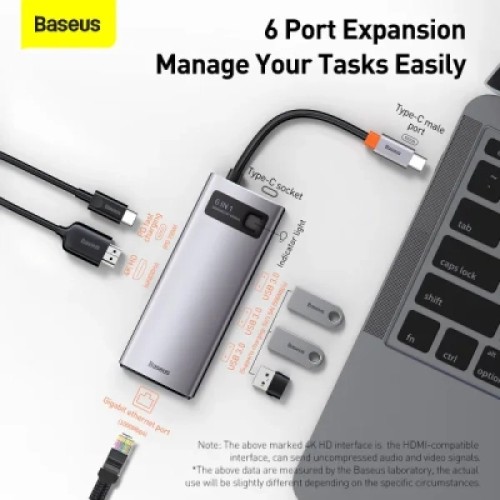 Концентратор Baseus USB-C 6-in-1 (CAHUB-CW0G) Концентратор Baseus USB-C 6-in-1 (CAHUB-CW0G)