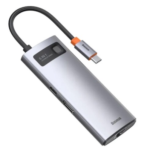 Концентратор Baseus USB-C 6-in-1 (CAHUB-CW0G) Концентратор Baseus USB-C 6-in-1 (CAHUB-CW0G)