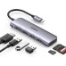 Концентратор Ugreen USB-C to 3xUSB 3.0 + HDMI + SD/TF CM195 gray (70410) Концентратор Ugreen USB-C to 3xUSB 3.0 + HDMI + SD/TF CM195 gray (70410)