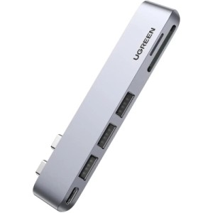 Концентратор Ugreen 2xUSB-C to 3xUSB 3.0 + SD/TF + PD CM251 gray (60560)