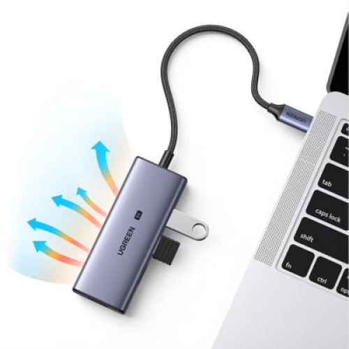 Концентратор Ugreen USB-C 4-in-1 3xUSB 3.0 + HDMI CM500 gray (50629)
