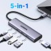 Концентратор Ugreen USB-C to HDMI + 3xUSB 3.0 + PD CM511 gray (15596) Концентратор Ugreen USB-C to HDMI + 3xUSB 3.0 + PD CM511 gray (15596)