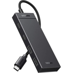Концентратор Ugreen USB-C to 2xUSB 3.2 Gen2 + 2xUSB-C 3.2 Gen2 10Gbps CM806 black (35583)