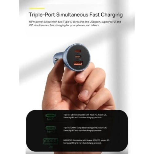 Зарядное устройство Baseus 1xUSB + 2xUSB-C 65W Golden Contactor Pro dark gray (CGJP010013) Зарядное устройство Baseus 1xUSB + 2xUSB-C 65W Golden Contactor Pro dark gray (CGJP010013)