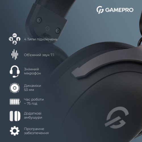 Наушники GamePro Asgard Freya Pro Wireless Black (HSW201B)