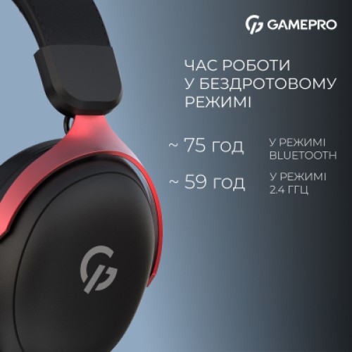 Наушники GamePro Asgard Freya Pro Wireless Black/Red (HSW201BR)