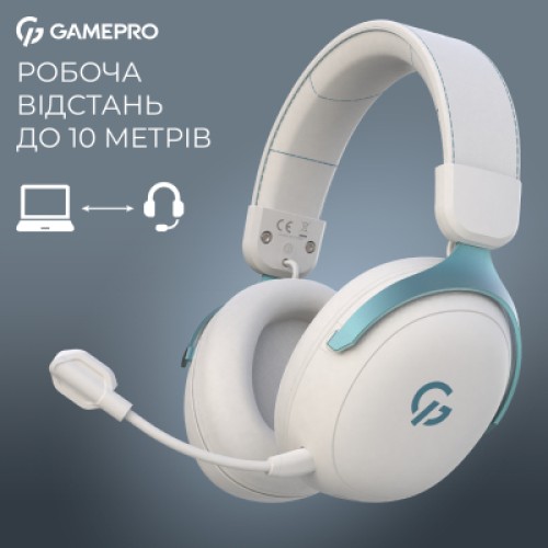 Наушники GamePro Asgard Freya Pro Wireless White/Blue (HSW201WB)