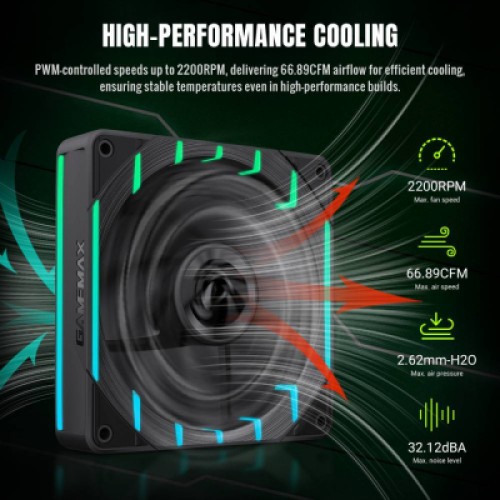 Кулер для корпуса Gamemax Tornado T12 ARGB-R Кулер для корпуса Gamemax Tornado T12 ARGB-R