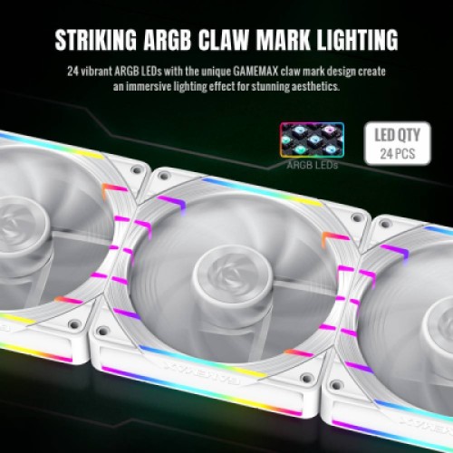 Кулер для корпуса Gamemax Tornado T12 ARGB-RW Кулер для корпуса Gamemax Tornado T12 ARGB-RW