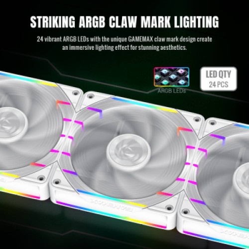 Кулер для корпуса Gamemax Tornado T12 ARGB-W Кулер для корпуса Gamemax Tornado T12 ARGB-W