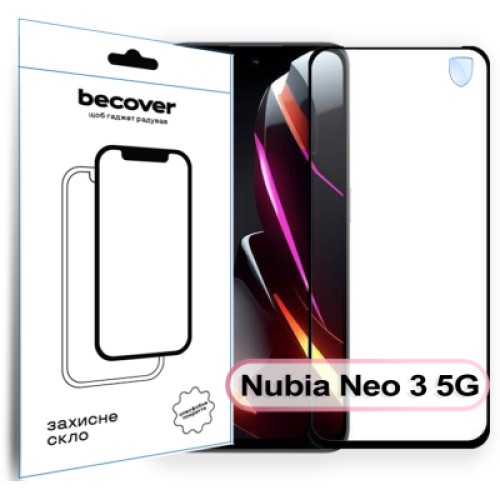 Стекло защитное BeCover Nubia Neo 3 5G Black (713883) Стекло защитное BeCover Nubia Neo 3 5G Black (713883)