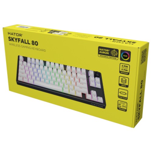Клавиатура Hator Skyfall 80 Wireless Black/White (HTK3180UA) Клавиатура Hator Skyfall 80 Wireless Black/White (HTK3180UA)