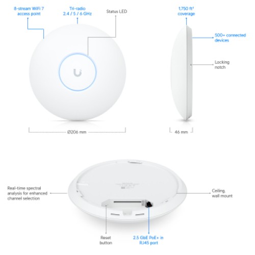 Точка доступа Wi-Fi Ubiquiti U7-Pro-Max Точка доступа Wi-Fi Ubiquiti U7-Pro-Max