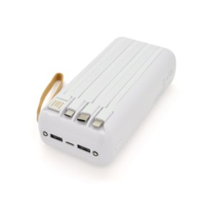Батарея универсальная ACL 30000mAh, SOLAR, Type-C/Lighting/Micro/USB, White (PW-61)