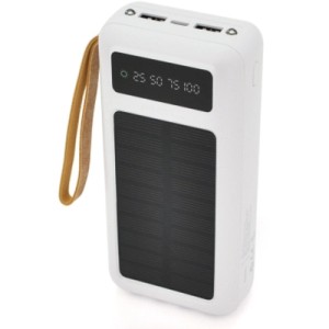 Батарея универсальная ACL 30000mAh, SOLAR, Type-C/Lighting/Micro/USB, White (PW-61)