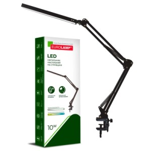 Настільна лампа Eurolamp LED 10W 400Lm 2800-6500K (black) на струбцине (LED-TLS-10W(black))