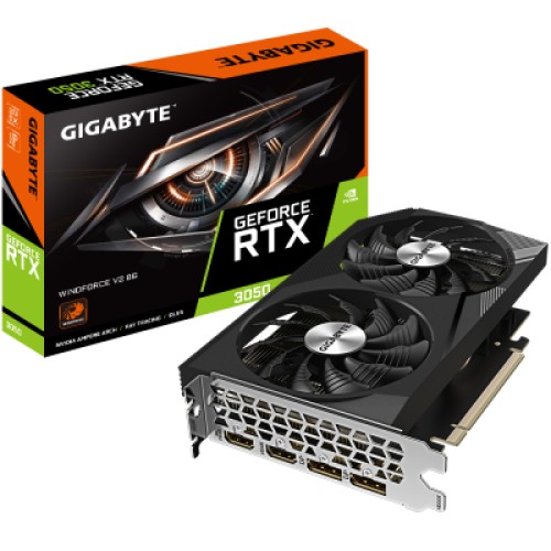 Видеокарта GIGABYTE GeForce RTX3050 8Gb WINDFORCE V2 (GV-N3050WF2V2-8GD)
