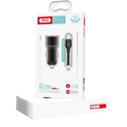 Зарядное устройство XO 1xUSB + cable USB to Micro 5P TZ09 black (6920680873487)
