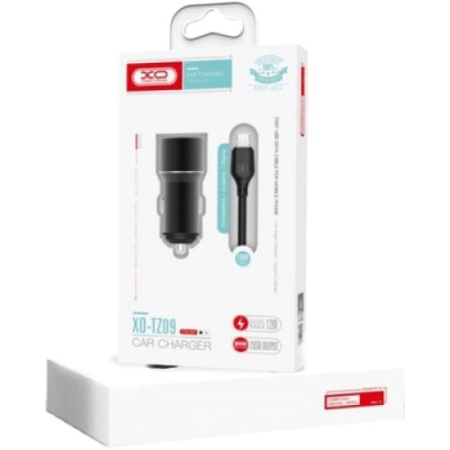 Зарядное устройство XO 1xUSB + cable USB to USB-C TZ09 black (6920680873500)