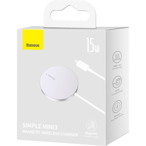 Зарядное устройство Baseus Simple Mini3 Magnetic Wireless Charger 15W Silver (CCJJ040012) Зарядное устройство Baseus Simple Mini3 Magnetic Wireless Charger 15W Silver (CCJJ040012)