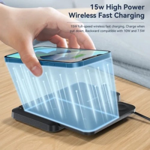 Зарядное устройство Essager 4-in-1 wireless charger 15W foldable desktop black (EWXZM-JC01-Z) Зарядное устройство Essager 4-in-1 wireless charger 15W foldable desktop black (EWXZM-JC01-Z)