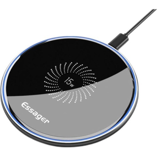 Зарядное устройство Essager Wireless charger 15W Qi magnetic + cable USB-C 1.0m black (EWXZMX-JMB01)