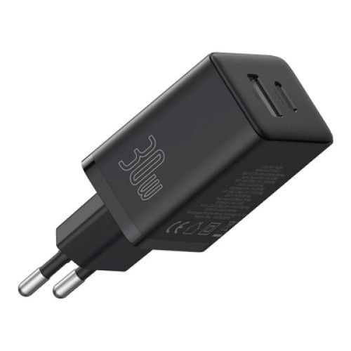 Зарядное устройство Baseus 1xUSB-C 30W + 1xUSB black (P10111404113-00) Зарядное устройство Baseus 1xUSB-C 30W + 1xUSB black (P10111404113-00)