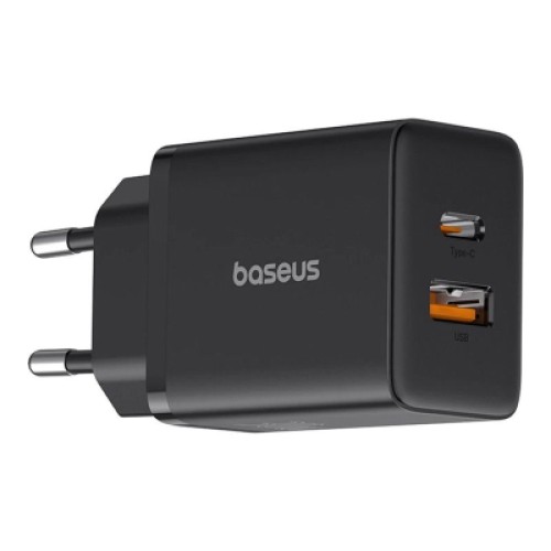 Зарядное устройство Baseus 1xUSB-C 30W + 1xUSB black (P10111404113-00) Зарядное устройство Baseus 1xUSB-C 30W + 1xUSB black (P10111404113-00)