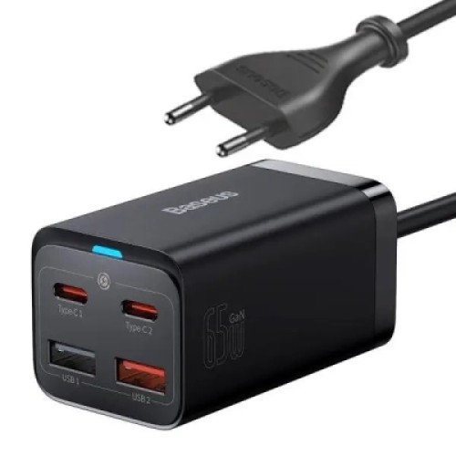Зарядное устройство Baseus 2xUSB-C 65W + 2xUSB GaN + cable USB-C to USB-C 100W 1.0m black (CCGP040101) Зарядное устройство Baseus 2xUSB-C 65W + 2xUSB GaN + cable USB-C to USB-C 100W 1.0m black (CCGP040101)