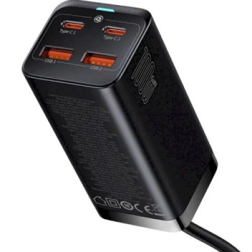 Зарядное устройство Baseus 2xUSB-C 100W + 2xUSB GaN black (CCGP000101)