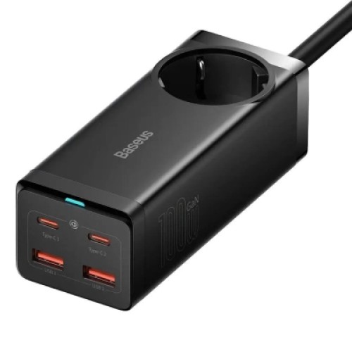 Зарядное устройство Baseus AC + 2xUSB-C 100W + 2xUSB + cable USB-C to USB-C 100W 1.0m black (PSZM000401) Зарядное устройство Baseus AC + 2xUSB-C 100W + 2xUSB + cable USB-C to USB-C 100W 1.0m black (PSZM000401)