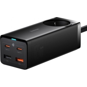 Зарядний пристрій Baseus AC + 2xUSB-C 65W + 2xUSB black (PSZM000901)
