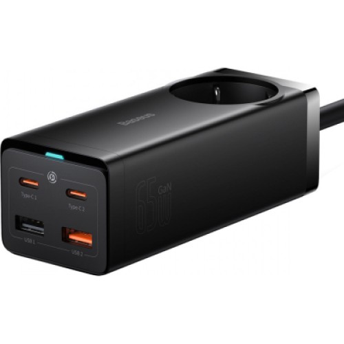 Зарядное устройство Baseus AC + 2xUSB-C 65W + 2xUSB black (PSZM000901) Зарядное устройство Baseus AC + 2xUSB-C 65W + 2xUSB black (PSZM000901)