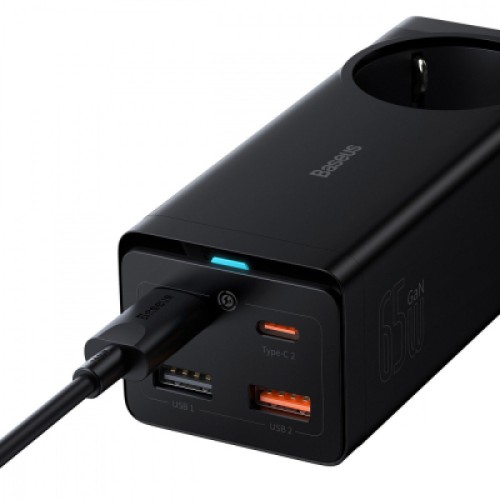 Зарядное устройство Baseus AC + 2xUSB-C 65W + 2xUSB black (PSZM000901) Зарядное устройство Baseus AC + 2xUSB-C 65W + 2xUSB black (PSZM000901)