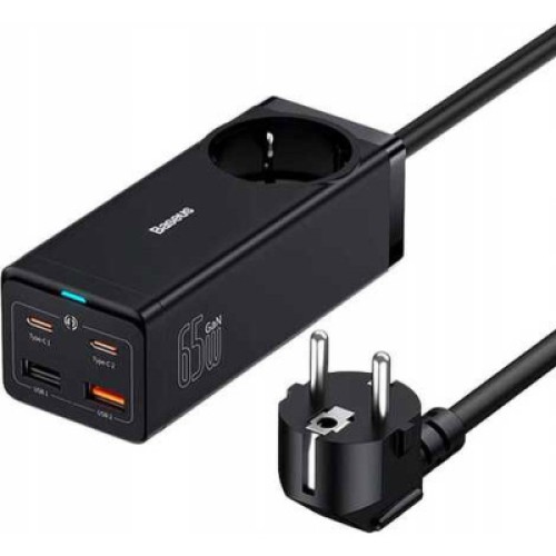 Зарядное устройство Baseus AC + 2xUSB-C 65W + 2xUSB black (PSZM000901) Зарядное устройство Baseus AC + 2xUSB-C 65W + 2xUSB black (PSZM000901)
