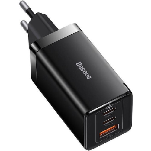 Зарядное устройство Baseus 2xUSB-C 65W + 1xUSB GaN + cable USB-C to USB-C 100W 1.0m black (CCGP120201) Зарядное устройство Baseus 2xUSB-C 65W + 1xUSB GaN + cable USB-C to USB-C 100W 1.0m black (CCGP120201)