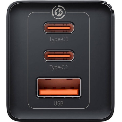 Зарядное устройство Baseus 2xUSB-C 65W + 1xUSB GaN + cable USB-C to USB-C 100W 1.0m black (CCGP120201) Зарядное устройство Baseus 2xUSB-C 65W + 1xUSB GaN + cable USB-C to USB-C 100W 1.0m black (CCGP120201)