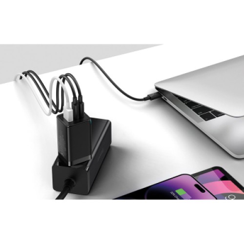 Зарядное устройство Baseus 2xUSB-C 65W + 1xUSB GaN + cable USB-C to USB-C 100W 1.0m black (CCGP120201) Зарядное устройство Baseus 2xUSB-C 65W + 1xUSB GaN + cable USB-C to USB-C 100W 1.0m black (CCGP120201)