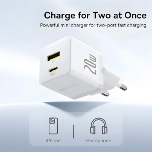 Зарядное устройство Baseus 1xUSB-C 20W + 1xUSB white + cable USB-C to USB-C 60W 1.0m (P10111608213-01) Зарядное устройство Baseus 1xUSB-C 20W + 1xUSB white + cable USB-C to USB-C 60W 1.0m (P10111608213-01)