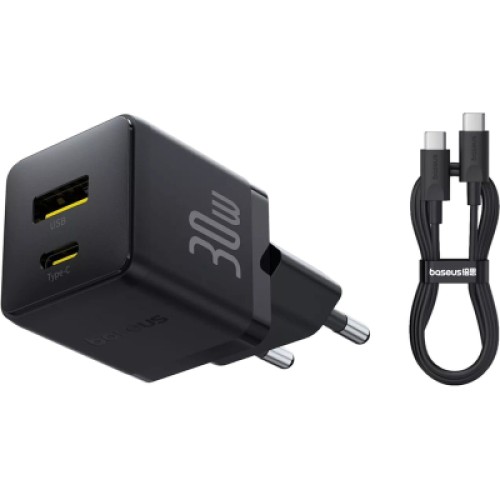 Зарядное устройство Baseus 1xUSB-C 30W + 1xUSB + cable USB-C to USB-C 60W 1.0m (P1011160A113-01) Зарядное устройство Baseus 1xUSB-C 30W + 1xUSB + cable USB-C to USB-C 60W 1.0m (P1011160A113-01)