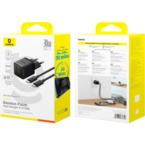 Зарядное устройство Baseus 1xUSB-C 30W + 1xUSB + cable USB-C to USB-C 60W 1.0m (P1011160A113-01) Зарядное устройство Baseus 1xUSB-C 30W + 1xUSB + cable USB-C to USB-C 60W 1.0m (P1011160A113-01)