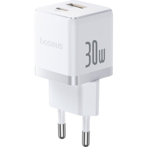 Зарядное устройство Baseus 1xUSB-C 30W + 1xUSB white (P1011160A213-00) Зарядное устройство Baseus 1xUSB-C 30W + 1xUSB white (P1011160A213-00)
