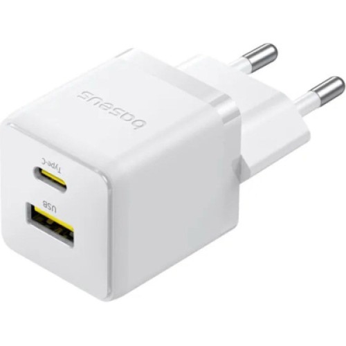 Зарядное устройство Baseus 1xUSB-C 30W + 1xUSB white (P1011160A213-00) Зарядное устройство Baseus 1xUSB-C 30W + 1xUSB white (P1011160A213-00)