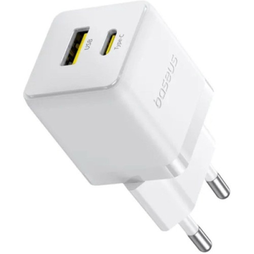 Зарядное устройство Baseus 1xUSB-C 30W + 1xUSB white (P1011160A213-00) Зарядное устройство Baseus 1xUSB-C 30W + 1xUSB white (P1011160A213-00)